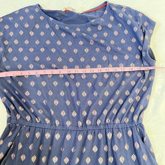 Boden Midi T-Shirt Dress Pockets Odile Jersey French Navy Palm Tile Foil sz 12p - Picture 11 of 13